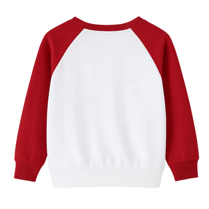HILEELANG Kids Christmas Sweatshirt, Cotton Pullover Top with Christmas Tree Appliqué, Unisex Holiday Long Sleeve Shirt for Toddler Boys Girls