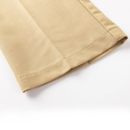 HILEELANG 1PC Little Boys Girls School Uniform Pants Khaki Kids Wrinkle-Free Dress Slacks Elastic Back Waist Classic Fit Pull-On Trousers for Students