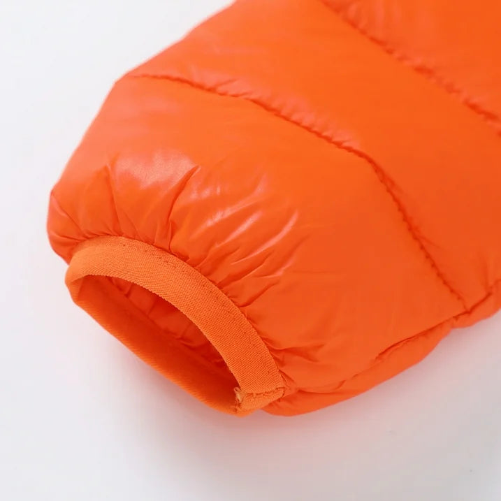 HILEELANG Toddle Boy（3-10Y) Winter Hooded Puffer Jackets Coats Light Weight Outerwear Orange