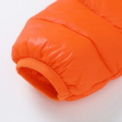 HILEELANG Toddle Boy（3-10Y) Winter Hooded Puffer Jackets Coats Light Weight Outerwear Orange