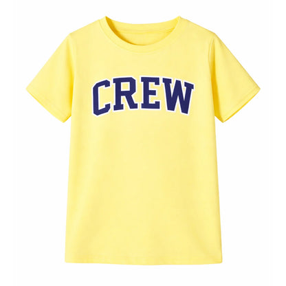 HILEELANG 4-13 Little/Big Boys Light Blue/Yellow/Mint Team Crew Camp 100% Cotton 3-Pack Short Sleeve T-Shirt