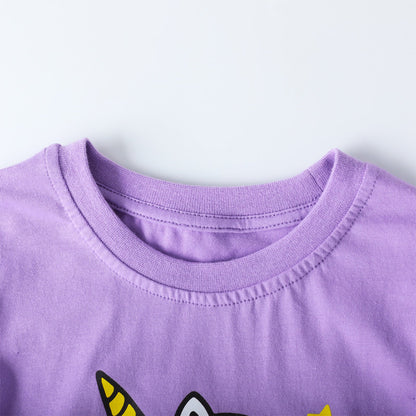 HILEELANG Toddler Girls Long Sleeve T Shirts Unicorn 3 Pack – 100% Cotton Casaul Birthday Girl Sparkle Wish Fall Winter Everyday Wear Kids Layering & Play Tops