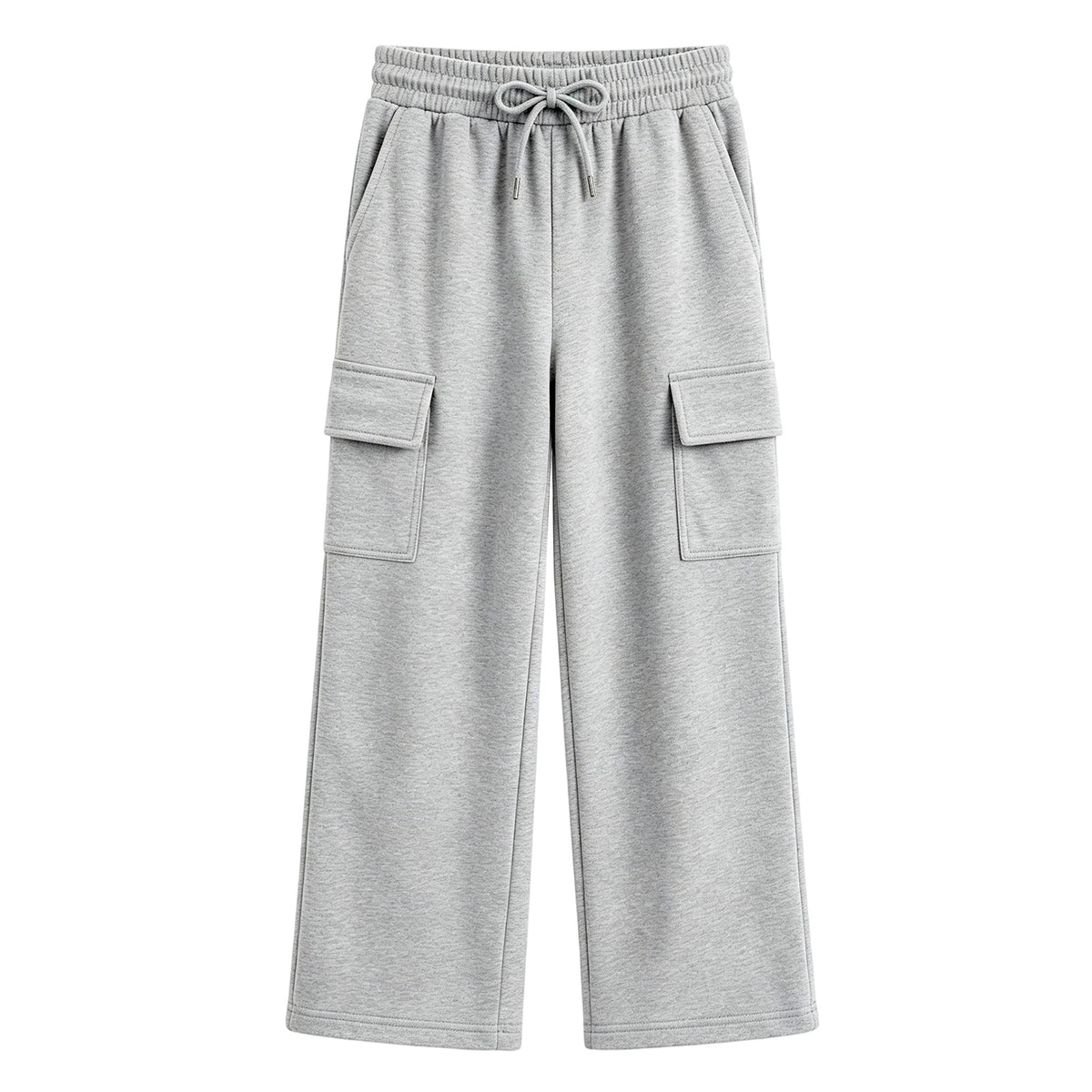 HILEELANG Big Boys Girls Heather Gray Wide Leg Cargo Sweatpants Fleece Pants