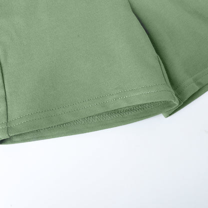 HILEELANG Toddler Boys' Cotton Shorts 3-Pack with Pockets, Grey/Green/Blue