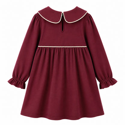 HILEELANG  Girls Peter Pan Collar Pinecone Dress 2-7Y