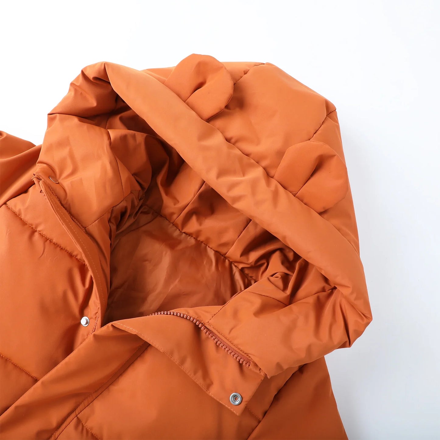 HILEELANG Toddler Kids Caramel Brown Mid-Length Puffer Coat – Warm Quilted Winter Jacket with Bear Ear Hood for Boys & Girls