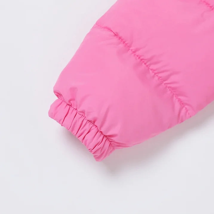 HILEELANG Toddler Girl Winter Puffer Jackets Coats Pink Hooded Light Weight Warm Padded Outerwear