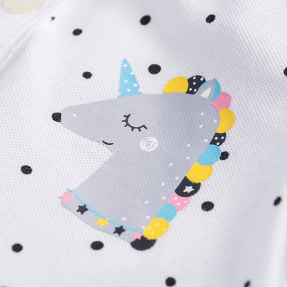 HILEELANG Toddler Little Girls 2 Pack Polo Dresses, Short Sleeve Casual School Day Dress Set, Navy and Unicorn Print