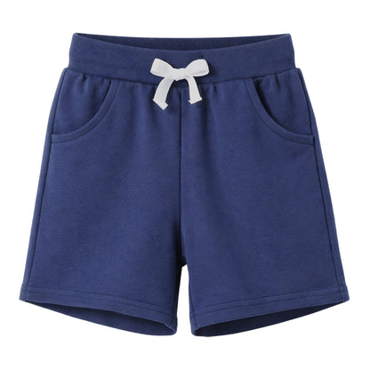 HILEELANG Toddler Boys' Cotton Shorts 3-Pack with Pockets, khaki/Grey/Navy