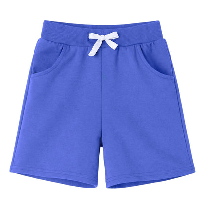 HILEELANG Toddler Boys' Cotton Shorts 3-Pack with Pockets, Grey/Green/Blue