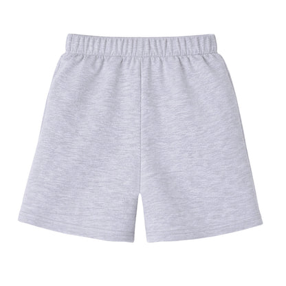 HILEELANG Toddler Girl' Cotton Shorts 2-Pack with Pockets, Grey/Pink
