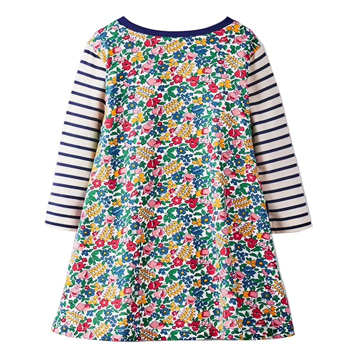 HILEELANG toddle Girls Long Sleeved Dresses Christmas Winter Cotton Casual Cute Party Cartoon Animal Unicorn Pattern Dress