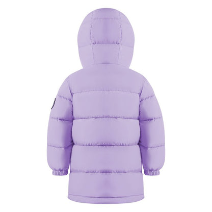 HILEELANG Toddler Girl Winter Puffer Jackets Coats Lavender Purple Hooded Light Weight Warm Padded Outerwear