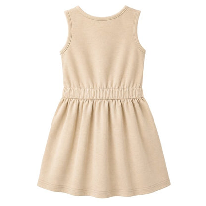 HILEELANG 3-13Y Girls School Jumper Dress with Pockets Sleeveless Uniform Dress Elastic Back Waist for Toddler Little Big Girls Khaki