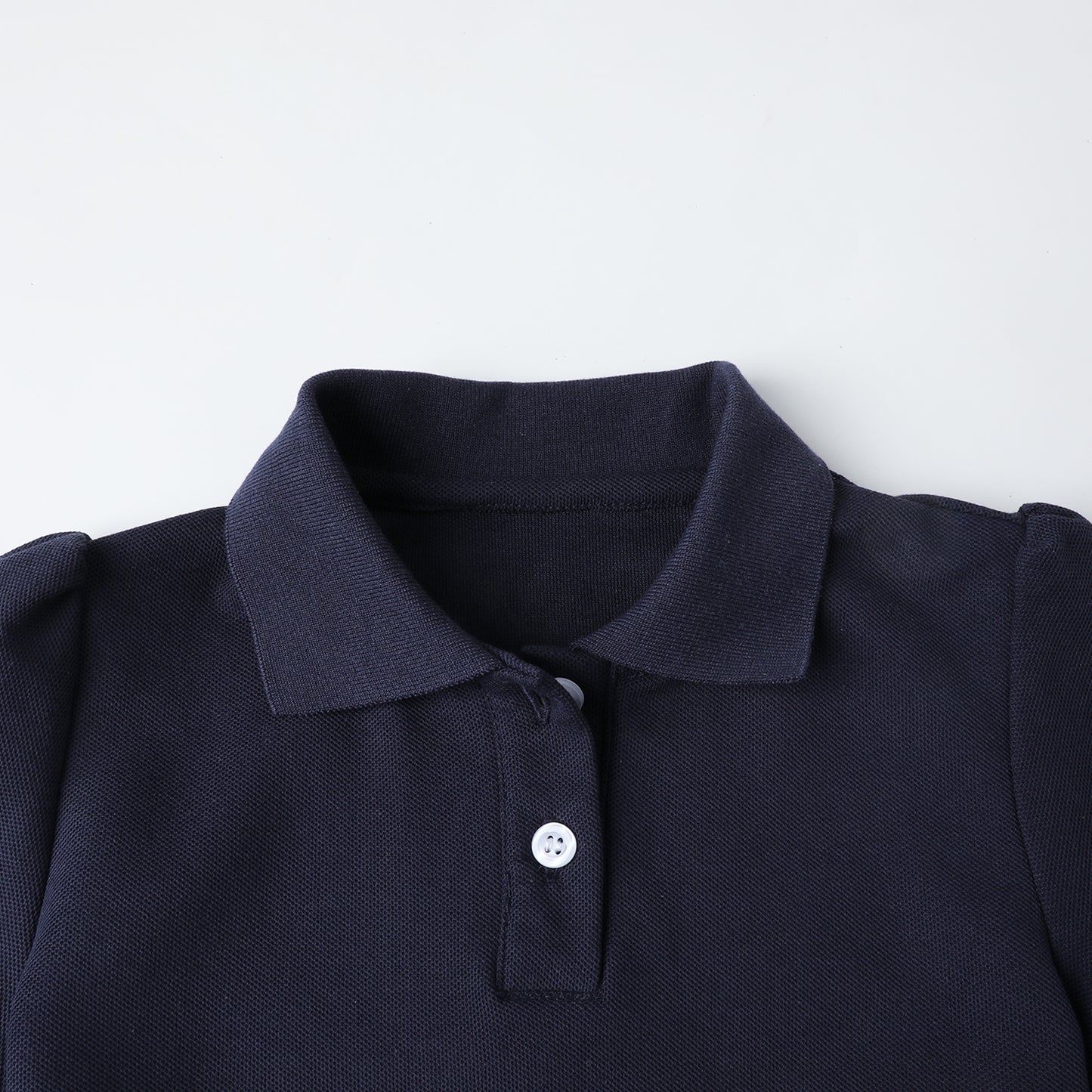 HILEELANG 2-Pack Little/Big Girls' Short Sleeve Pique Polo Shirts, Uniform Tops for Kids 4-13T, Navy Blue & Light Blue
