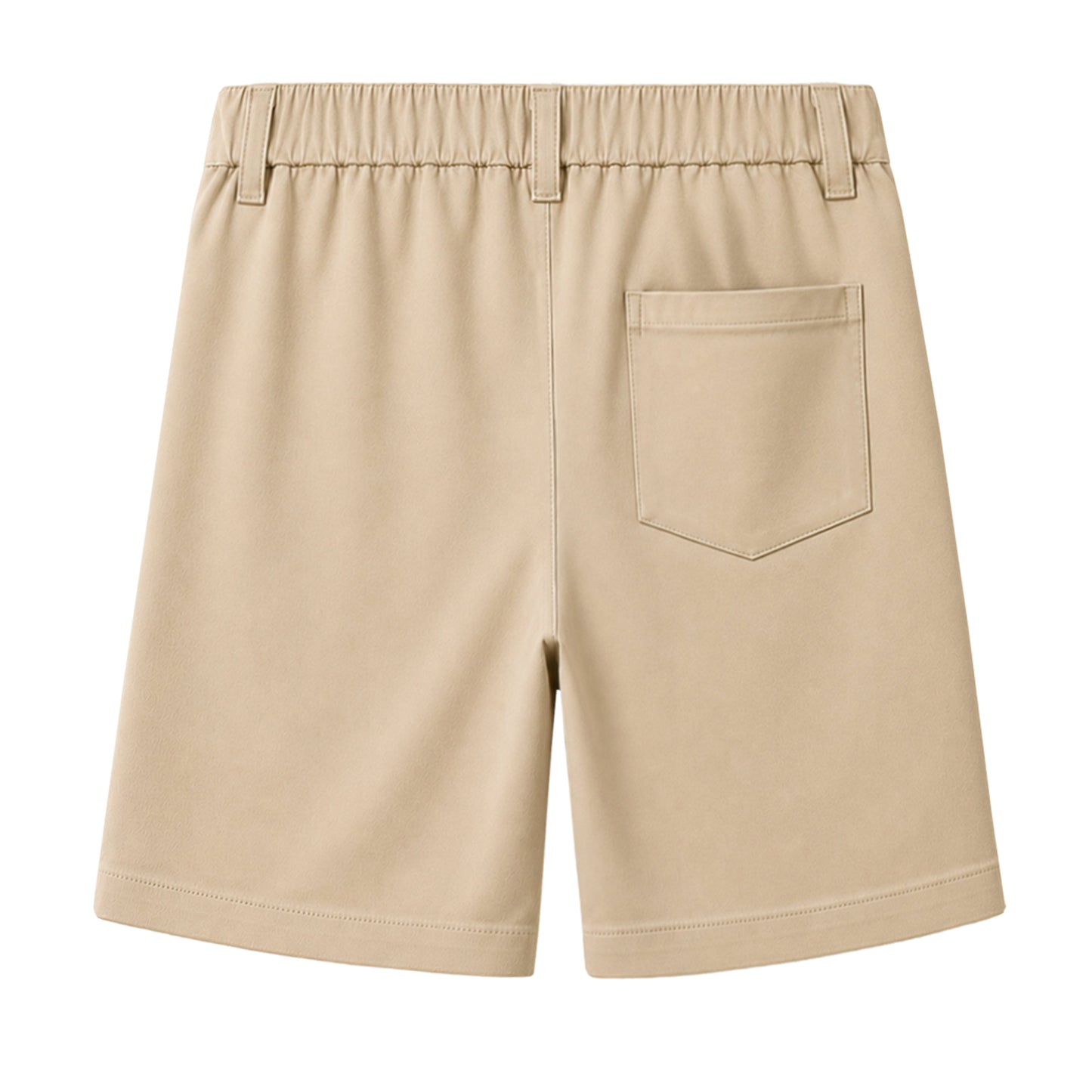 HILEELANG 5-15 Years Little Big Boys School Uniform Shorts, Elastic Waist Flat Front Khaki Chino Shorts with Pockets for Kids Khaki
