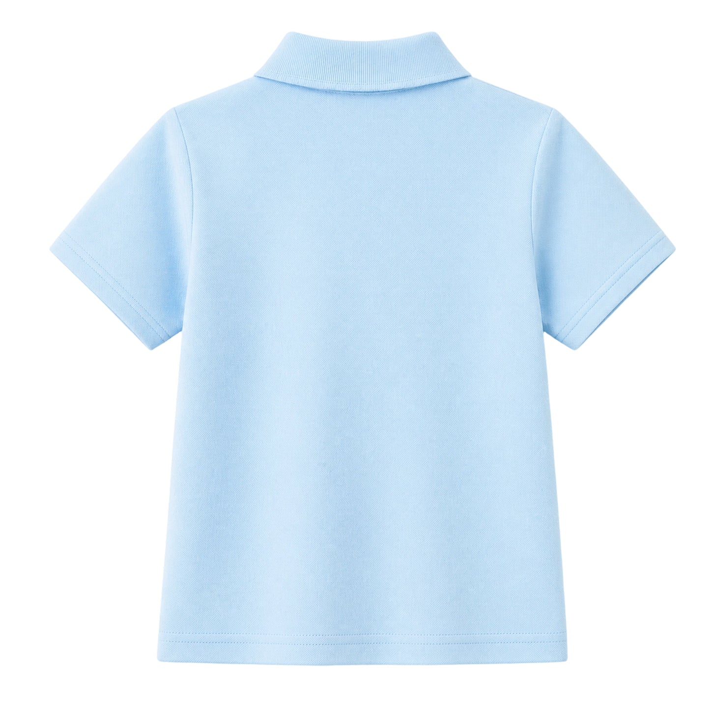 HILEELANG 5-14 Years Boys Polo Shirts 2 Pack, School Uniform Short Sleeve Shirts for Kids, Cotton Blend Breathable Casual Tops for Boys, White and Light Blue
