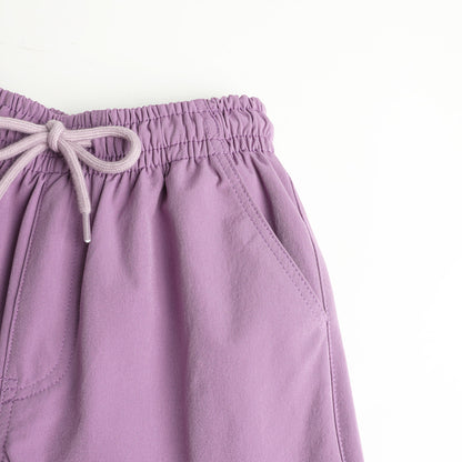HILEELANG Purple Kids Double Pocket Cargo Sweatpants Jogger Pants, Single Piece