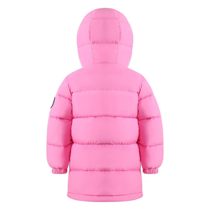 HILEELANG Toddler Girl Winter Puffer Jackets Coats Pink Hooded Light Weight Warm Padded Outerwear