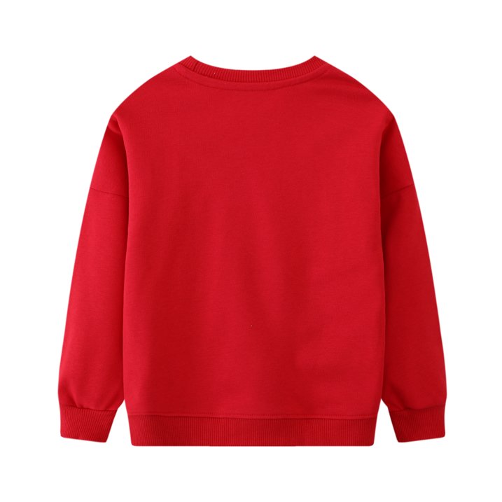 HILEELANG Toddler Girls（2-7Y) Christmas Red Sweatshirt - Kids Festive Xmas BearPullover Holiday Crewneck Tops Long Sleeve