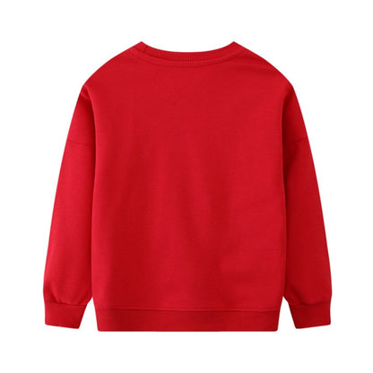 HILEELANG Toddler Girls（2-7Y) Christmas Red Sweatshirt - Kids Festive Xmas BearPullover Holiday Crewneck Tops Long Sleeve