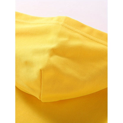 HILEELANG 4-12 Toddler/Little/Big Boys Girls Yellow Solid Color Hoodie Pullover