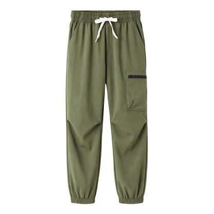 HILEELANG Kids Quick-Dry Cargo Pants Lightweight 4-Way Stretch Outdoor Joggers for Boys & Girls