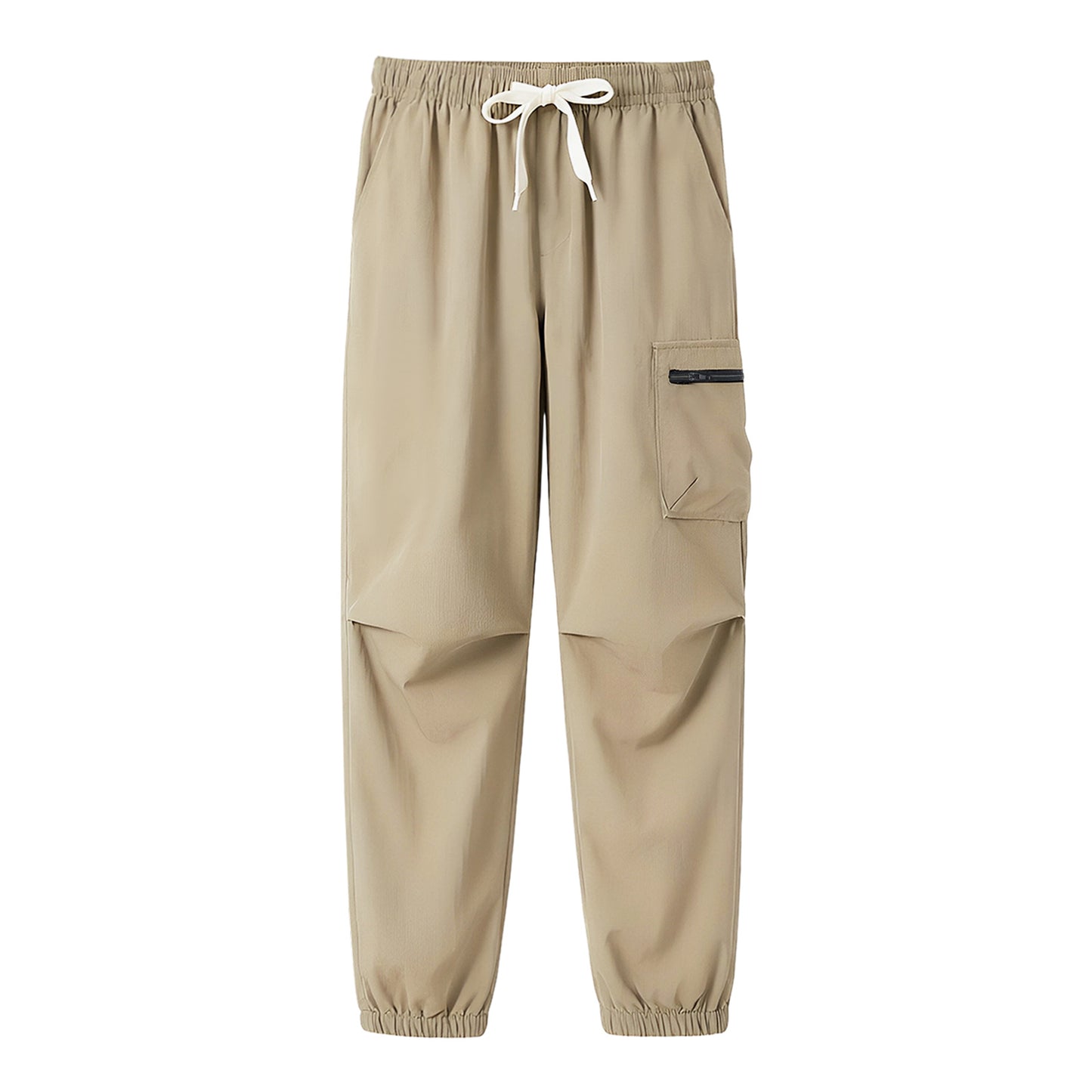 HILEELANG Kids Quick-Dry Jogger Pants Lightweight 4-Way Stretch Outdoor Pants for Boys & Girls khaki – Zipper Pocket Style