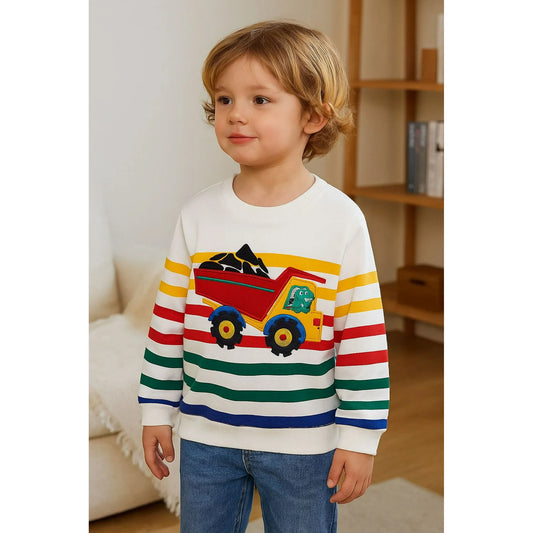 HILEELANG Toddler Boy(2-7Y) Christmas Sweatshirt - Kids Cute Dinosaur Santa Snowman Pullover Holiday Long Sleeve Tops