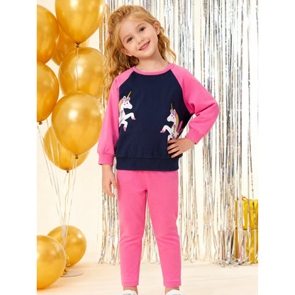 HILEELANG Toddler Girl Fall Outfits Clothing Pants Set（Age:2-7Y) Offwhite Fairy Sweatshirt Cotton Strench Leggings Playwear Sets