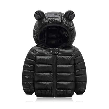 HILEELANG Toddler Baby Girl(12M-6T) Winter Puffer Jacket Coat Hooded Light Weight Padded Outwear Black