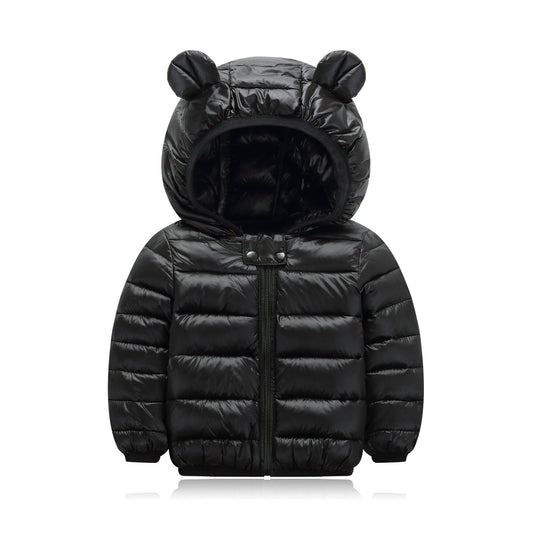 HILEELANG Toddler Baby Girl(12M-6T) Winter Puffer Jacket Coat Hooded Light Weight Padded Outwear Black