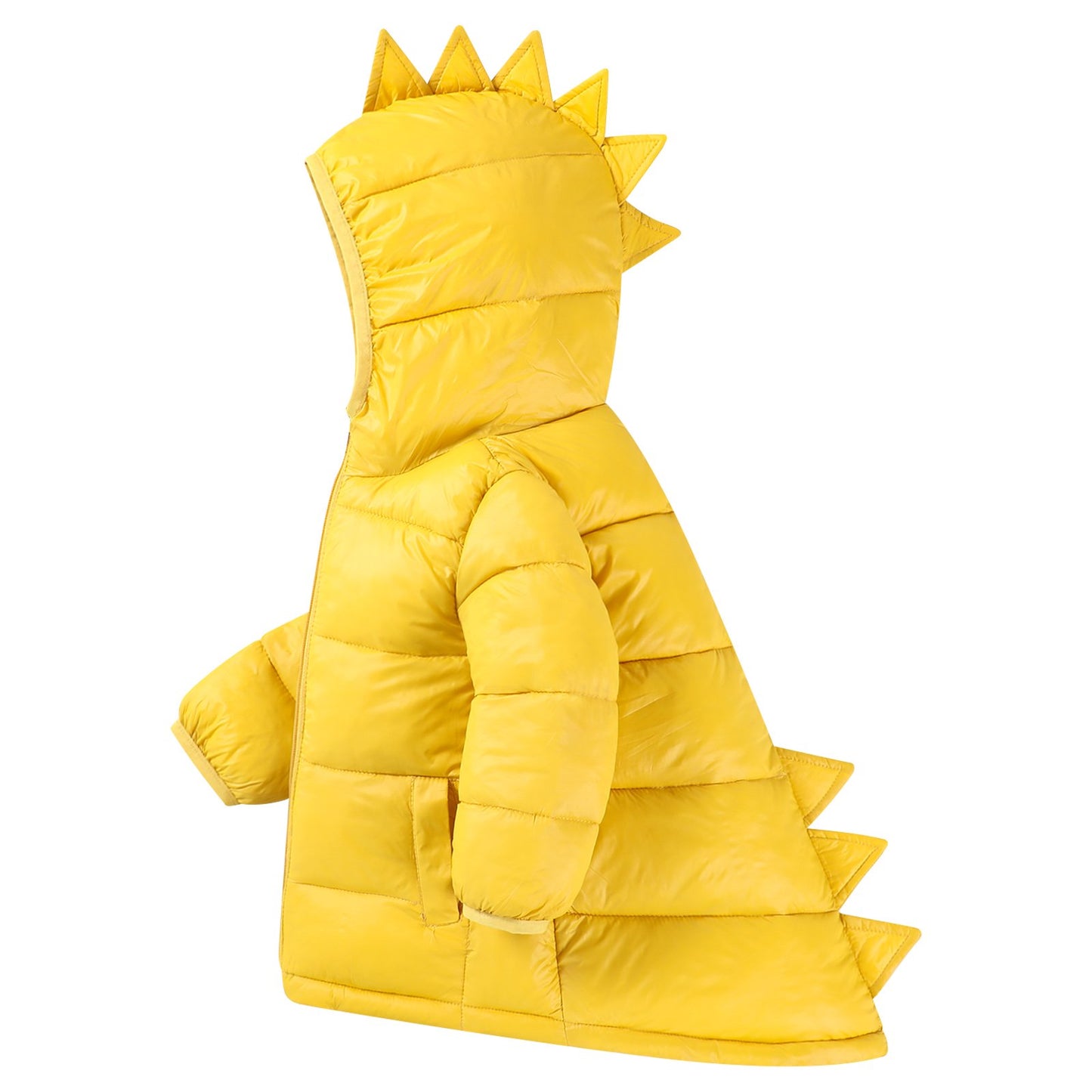 HILEELANG Toddler Boy Girl (12M-7Y) Winter Puffer Jackets Coats Yellow Dinosaur Hooded Light Weight Padded Outerwear