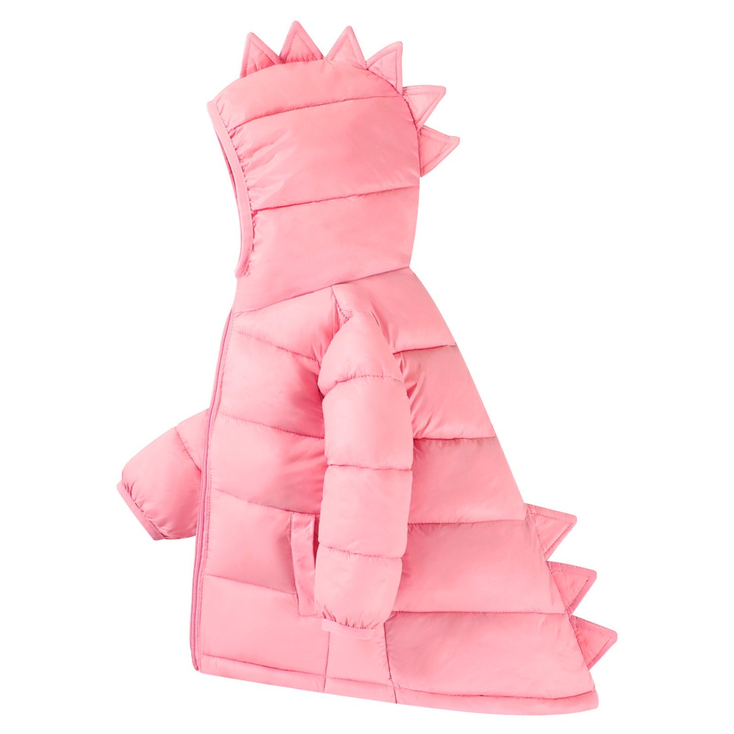 HILEELANG Toddler Girl Winter Puffer Jackets Coats Pink Dinosaur Hooded Light Weight Padded Outerwear