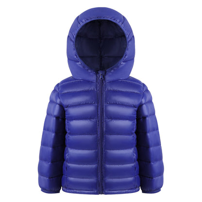 HILEELANG Toddle Boy（3-10Y) Winter Hooded Puffer Jackets Coats Light Weight Outerwear Navy Blue