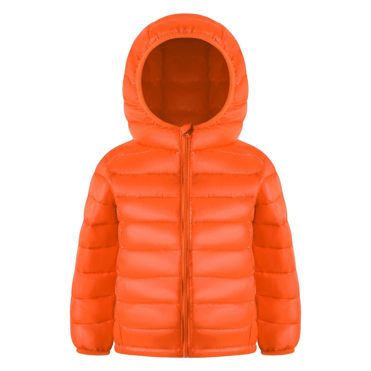 HILEELANG Toddle Boy（3-10Y) Winter Hooded Puffer Jackets Coats Light Weight Outerwear Orange