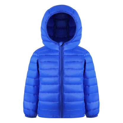 HILEELANG Toddle Boy（3-10Y) Winter Hooded Puffer Jackets Coats Light Weight Outerwear Royal Blue
