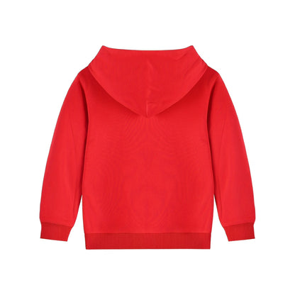 HILEELANG 4-12 Toddler/Little/Big Boys Girls Red Solid Color Hoodie Pullover