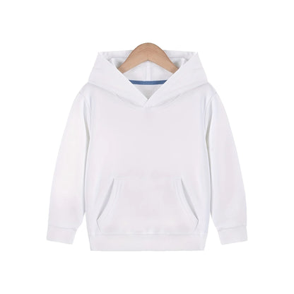HILEELANG 4-12 Toddler/Little/Big Boys Girls White Solid Color Hoodie Pullover