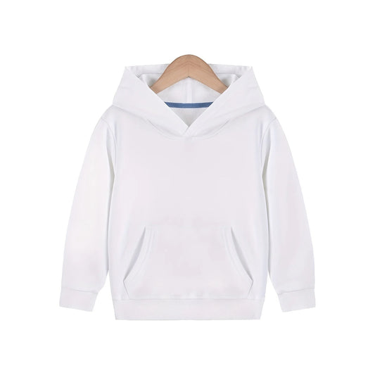 HILEELANG 4-12 Toddler/Little/Big Boys Girls White Solid Color Hoodie Pullover
