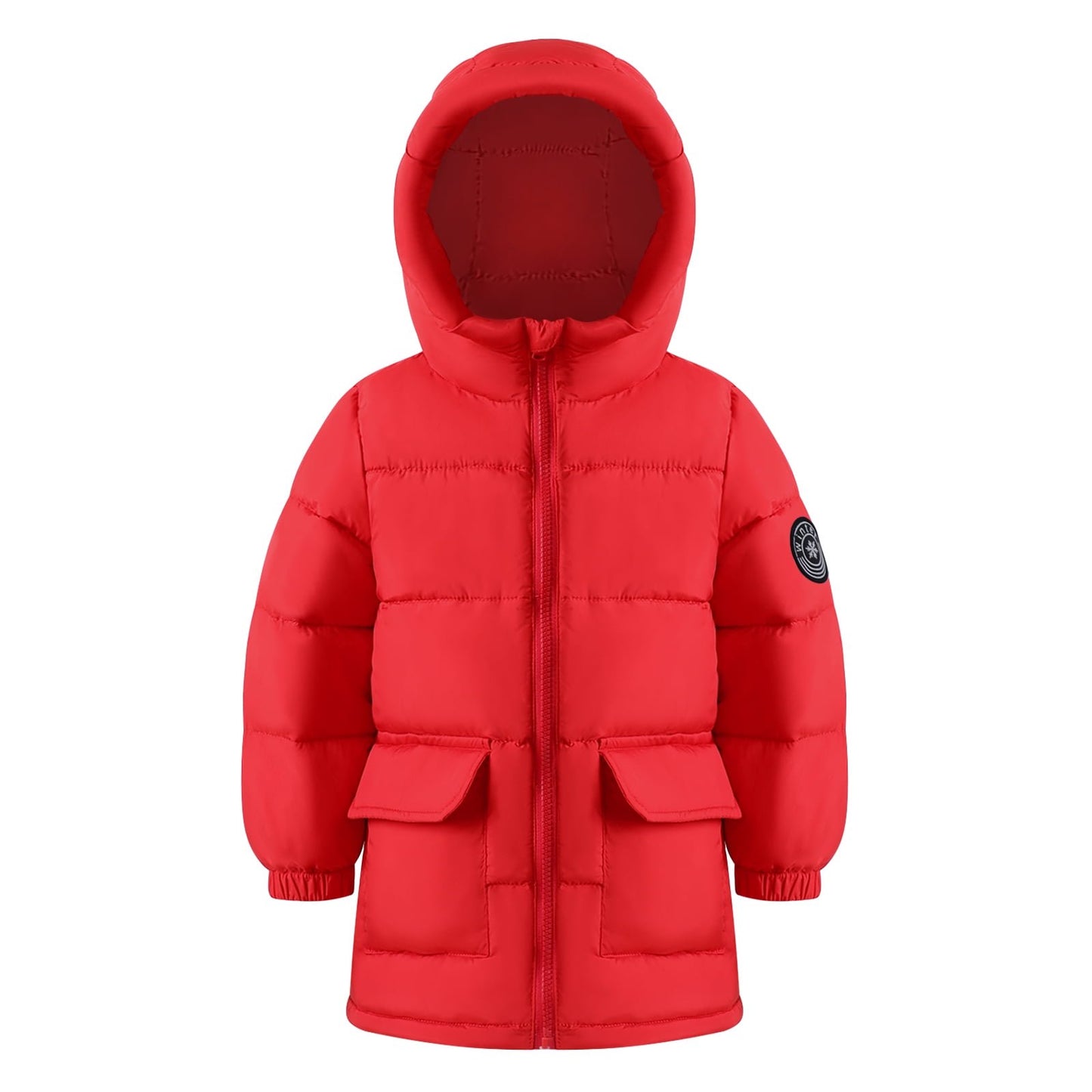 HILEELANG Toddler Boy Girl Winter Puffer Jackets Coats Christmas Red Hooded Light Weight Warm Padded Outerwear