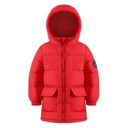 HILEELANG Toddler Boy Girl Winter Puffer Jackets Coats Christmas Red Hooded Light Weight Warm Padded Outerwear