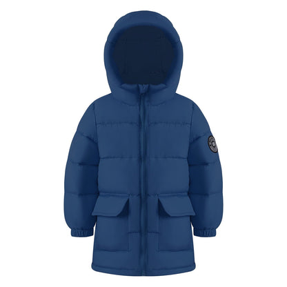 HILEELANG Toddler Boy Girl Winter Puffer Jackets Coats Navy Blue Hooded Light Weight Warm Padded Outerwear