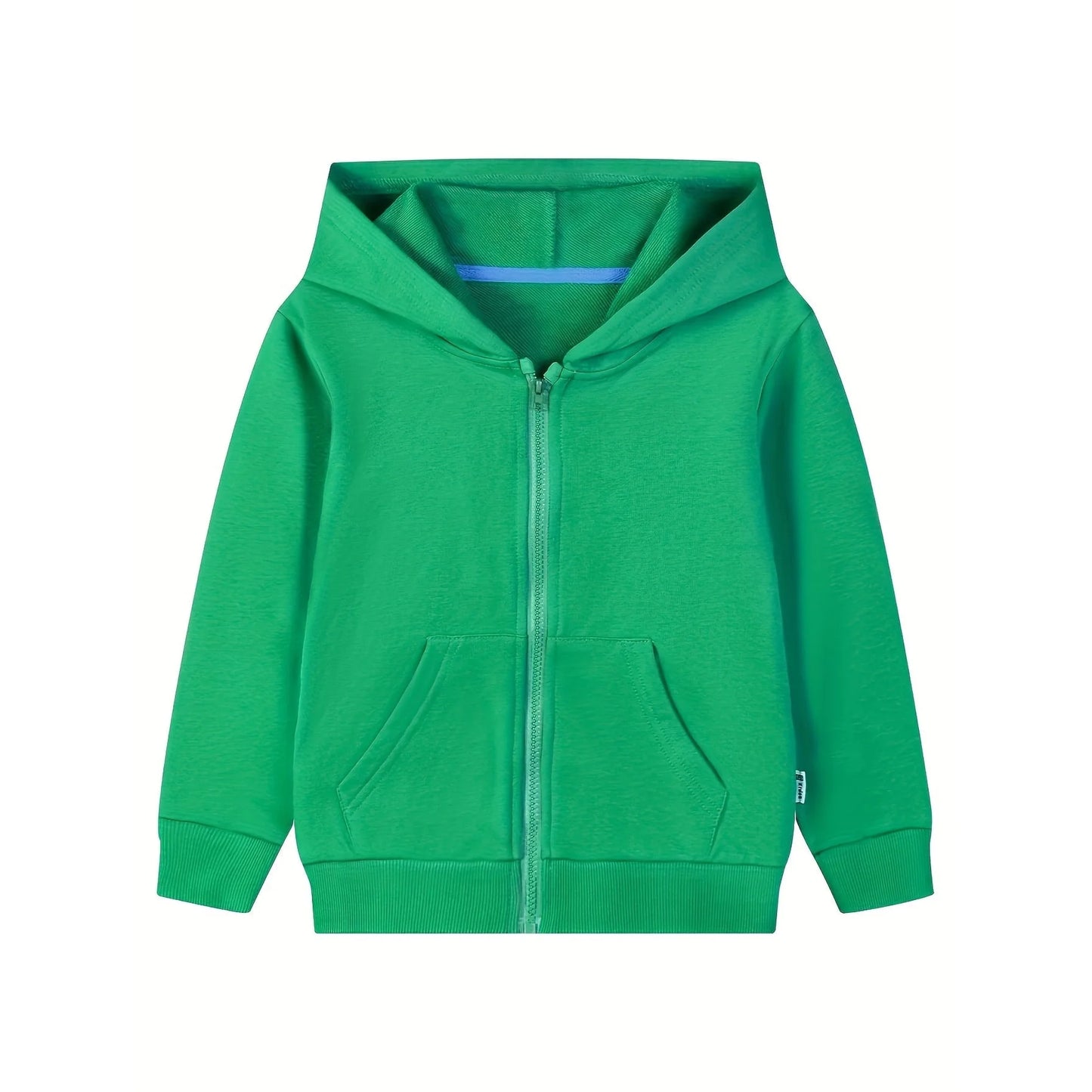 HILEELANG 4-12 Toddler/Little/Big Boys Girls Green Solid Color Zip Up Hoodie