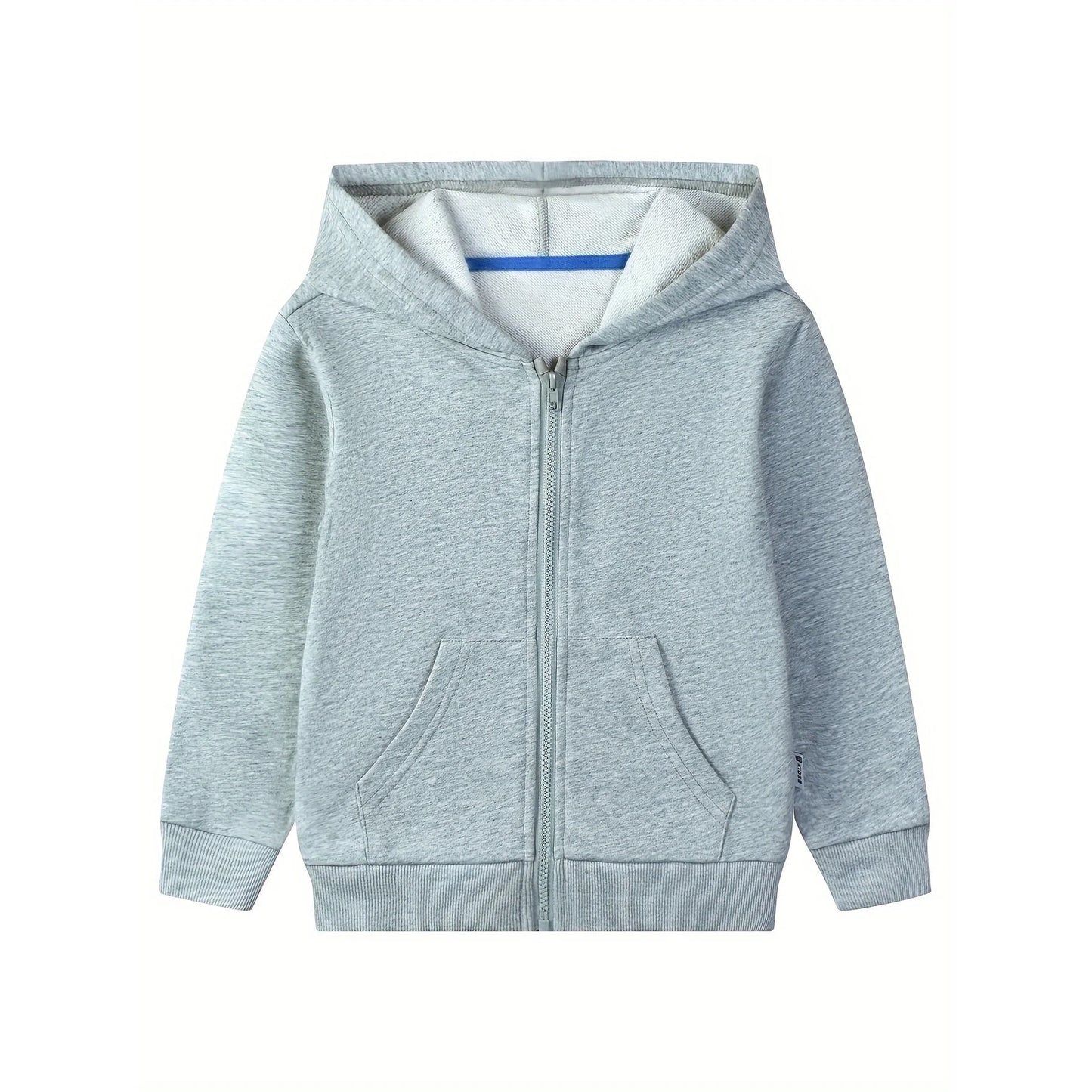 HILEELANG 4-12 Toddler/Little/Big Boys Girls Gray Solid Color Zip Up Hoodie