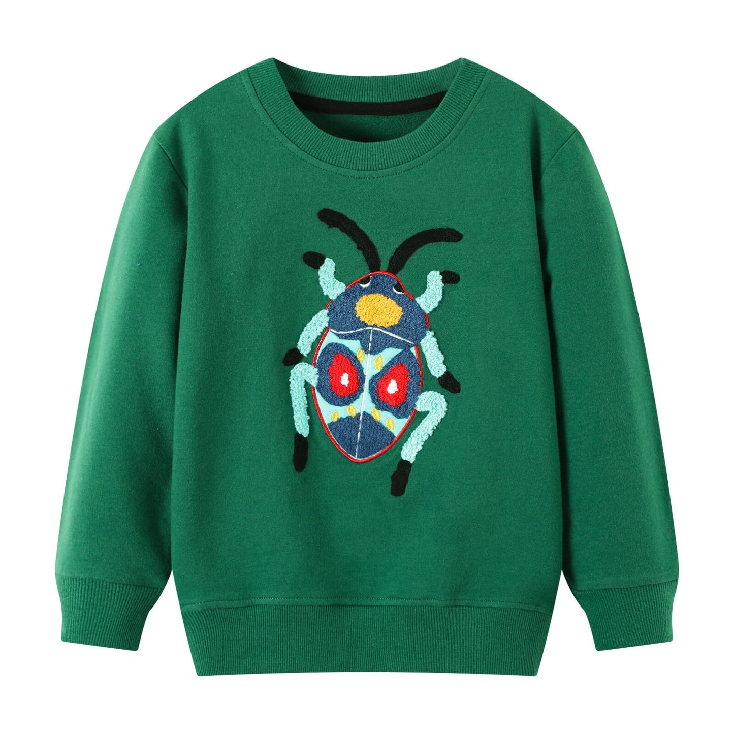HILEELANG Toddler Boy Green Sweatshirts Halloween Spider Printed Cotton Casual Crew Neck Long Sleeve Tops Shirt