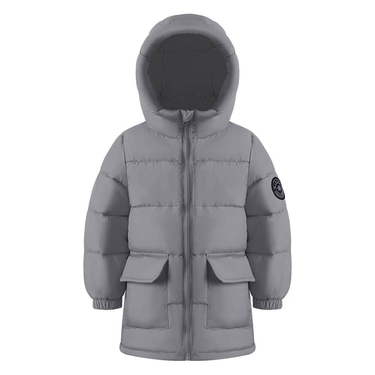 HILEELANG Toddler Boy Winter Puffer Jackets Coats Grey Hooded Light Weight Warm Padded Outerwear
