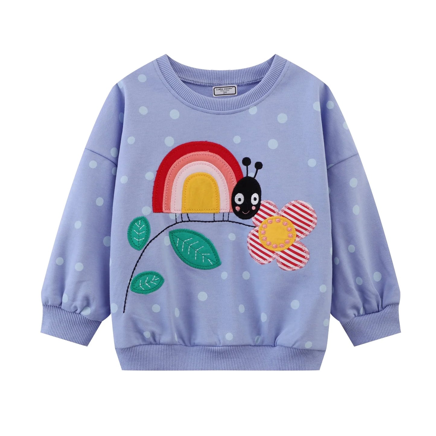 HILEELANG Toddler Girl Sweatshirts Purple Bee Printed Cotton Casual Crew Neck Long Sleeve Tops Shirt