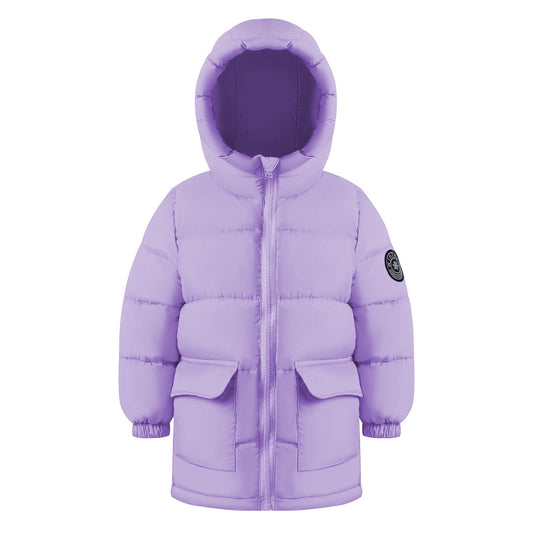 HILEELANG Toddler Girl Winter Puffer Jackets Coats Lavender Purple Hooded Light Weight Warm Padded Outerwear