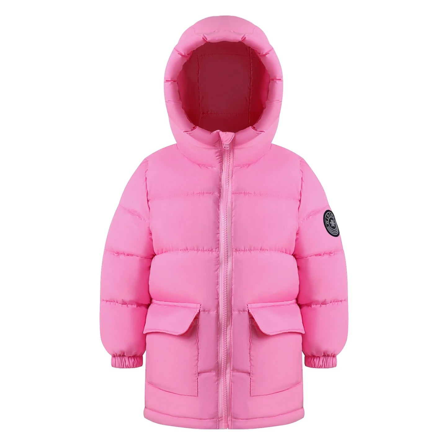 HILEELANG Toddler Girl Winter Puffer Jackets Coats Pink Hooded Light Weight Warm Padded Outerwear